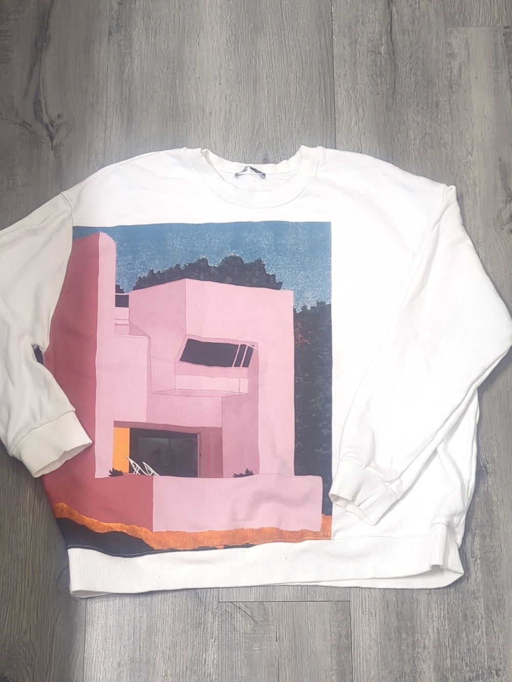 Zara Albert Florent White Crewneck Sweatshirt